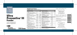 Label for Ultra Preventive III Powder