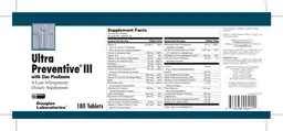 Label for Ultra Preventive III With Zinc Picolinate