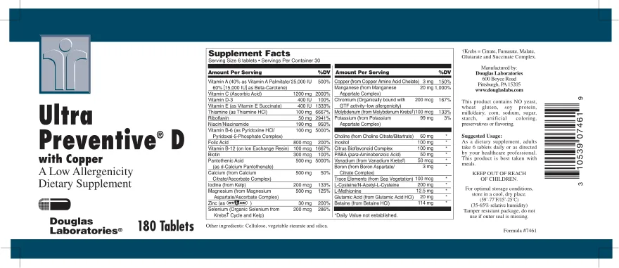 Label for Ultra Preventive D With Copper
