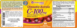 Label for Chewable Acerola C-100 mg
