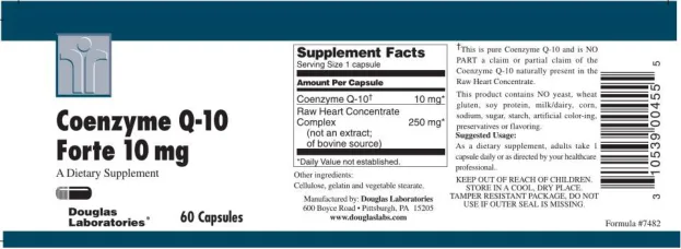 Label for Coenzyme Q-10 Forte 10 mg