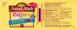 Label for CoQ10 100 mg Supplement