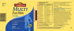 Label for Multi For Him With Potent Antioxidants