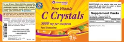 Label for Pure Vitamin C Crystals 5000 mg