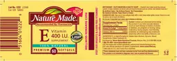 Label for Vitamin E 400 IU Supplement