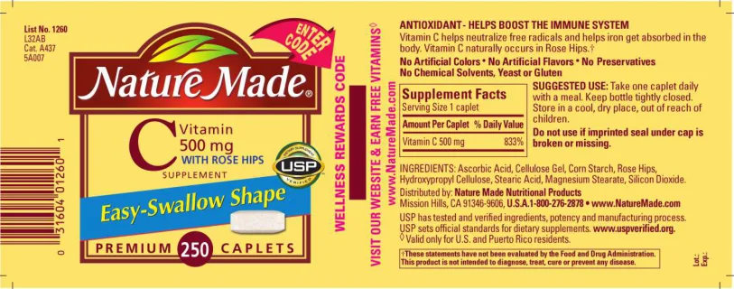 Label for Vitamin C 500 mg