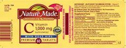 Label for Vitamin C 1,000 mg