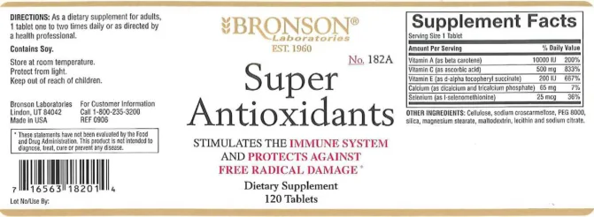 Label for Super Antioxidants