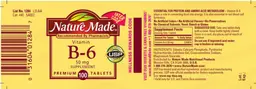 Label for Vitamin B-6 50 mg