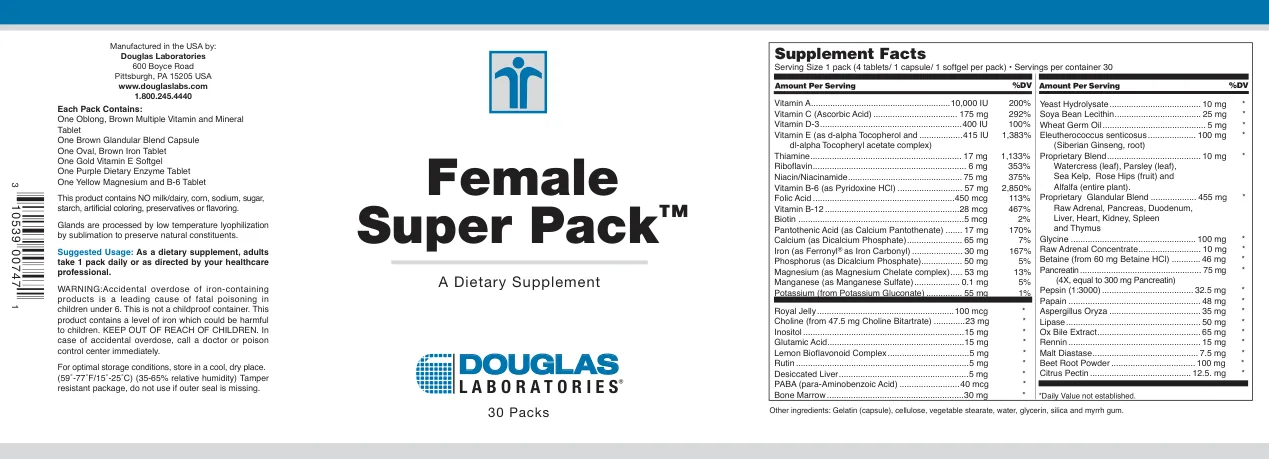 Label for Female Super Pack