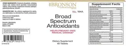 Label for Broad Spectrum Antioxidants