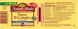 Label for Super B-Complex Supplement With Vitamin C