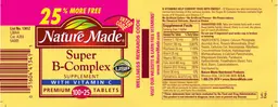Label for Super B-Complex Supplement With Vitamin C