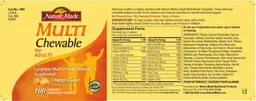 Label for Multi Chewable For Adults