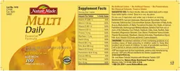 Label for Multi Daily Essential Formula