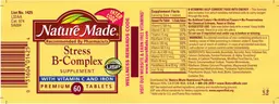 Label for Stress B-Complex Supplement With Vitamin C And Iron
