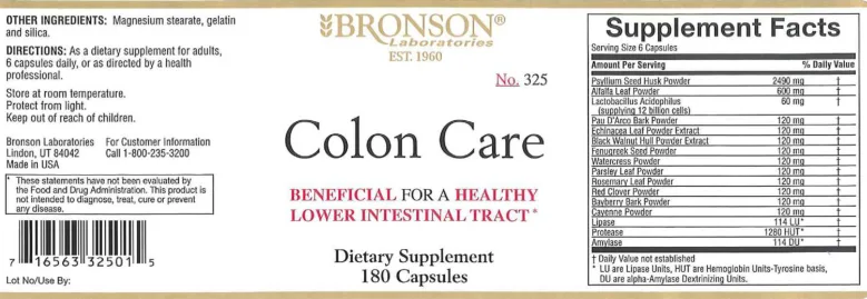 Label for Colon Care