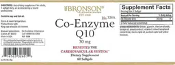 Label for Co-Enzyme Q10 30 mg
