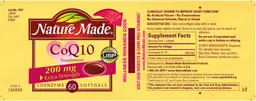 Label for CoQ10 Supplement 200 mg