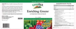 Label for GreenRich Enriching Greens