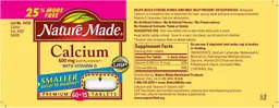 Label for Calcium 600 mg Supplement With Vitamin D