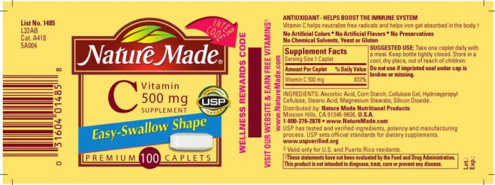 Label for Vitamin C 500 mg