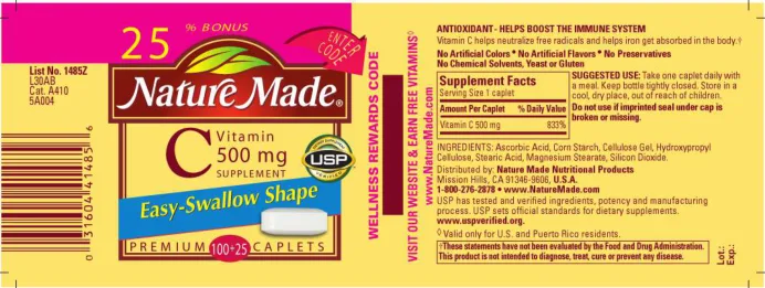 Label for Vitamin C 500 mg