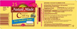 Label for Vitamin C 500 mg