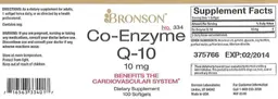 Label for Co-Enzyme Q-10 10 mg
