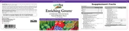Label for GreenRich Enriching Greens Natural Blueberry Flavor