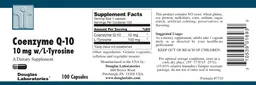 Label for Coenzyme Q-10 10 mg W/L-Tyrosine