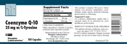 Label for Coenzyme Q-10 25 mg W/L-Tyrosine