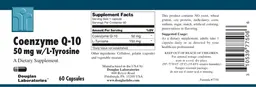 Label for Coenzyme Q-10 50 mg W/L-Tyrosine
