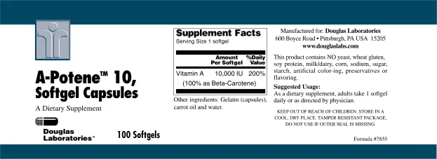 Label for A-Potene 10