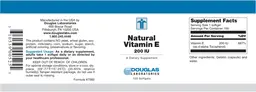 Label for Natural Vitamin E 200 IU