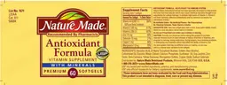 Label for Antioxidant Formula