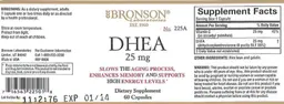 Label for DHEA 25 mg