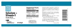 Label for Selenium + Vitamin E 50 mcg, 400 IU