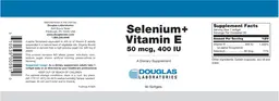 Label for Selenium + Vitamin E 50 mcg, 400 IU