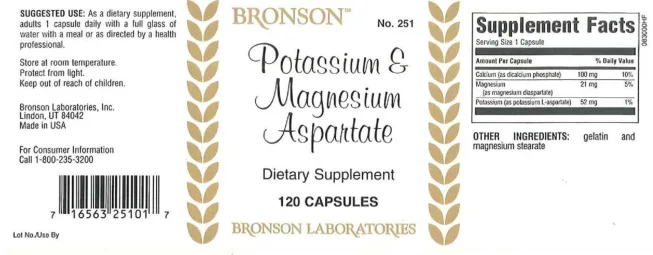 Label for Potassium & Magnesium Aspartate