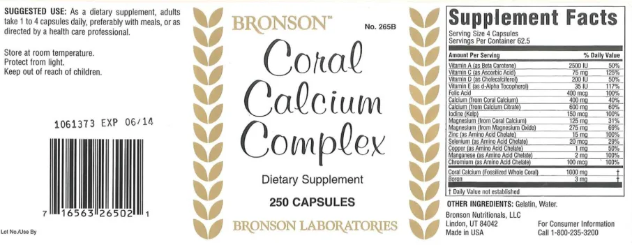 Label for Coral Calcium Complex