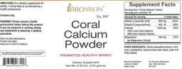 Label for Coral Calcium Powder