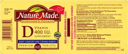 Vitamin D 400 IU Supplement