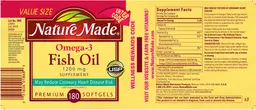 Label for Omega-3 Fish Oil 1200 mg Supplement