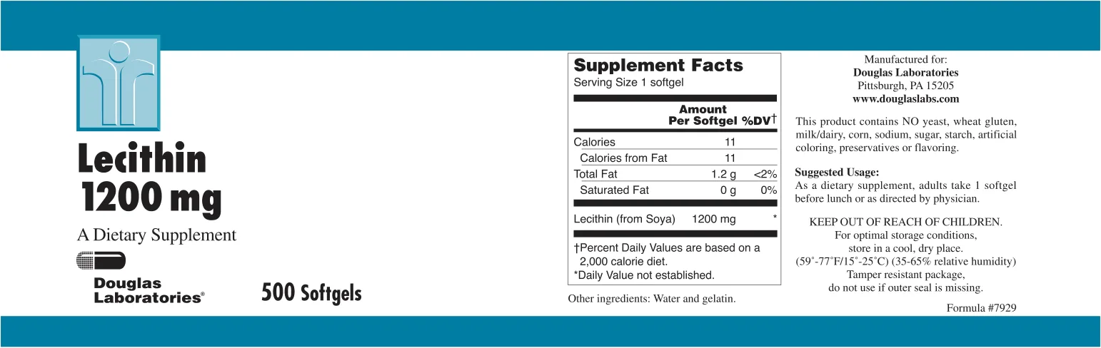 Label for Lecithin 1200 mg
