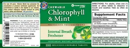 Label for Chewable Chlorophyll & Mint