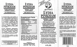 Label for Herbal Liquid Supplement With Vitamins C & E