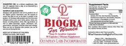 Label for All Natural Biogra For Women