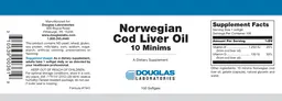 Label for Norwegian Cod Liver Oil 10 Minims