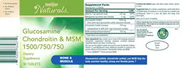 Label for Glucosamine Chondroitin & MSM 1500/750/750